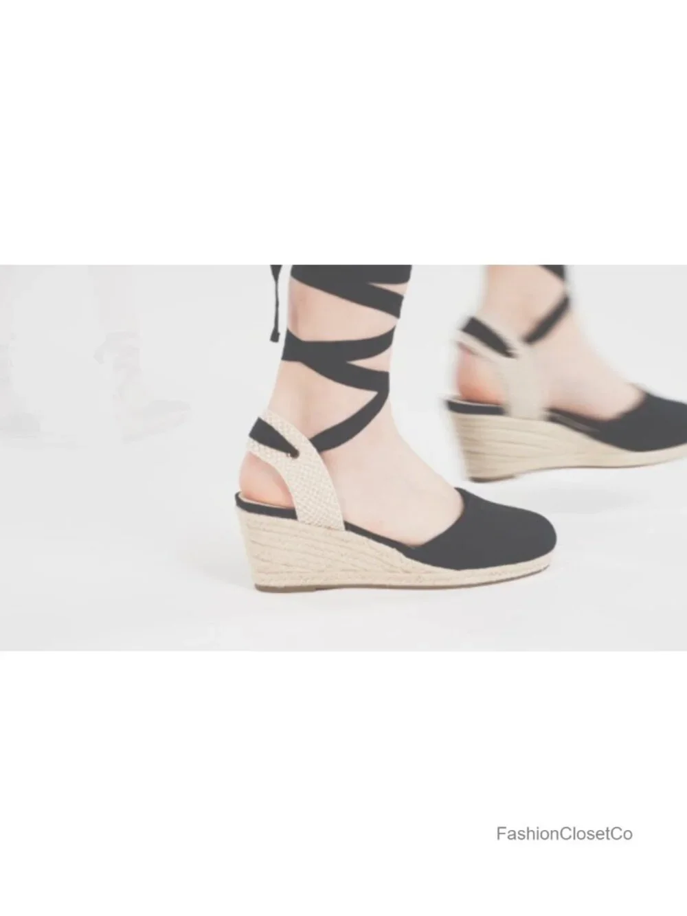 Espadrille Platform Wedge Sandals, Strappy Ankle Buckle, Vegan Leather